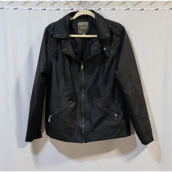 Maurices Jacket Women's Black Faux Leather Size 1x - Picture 1 of 5